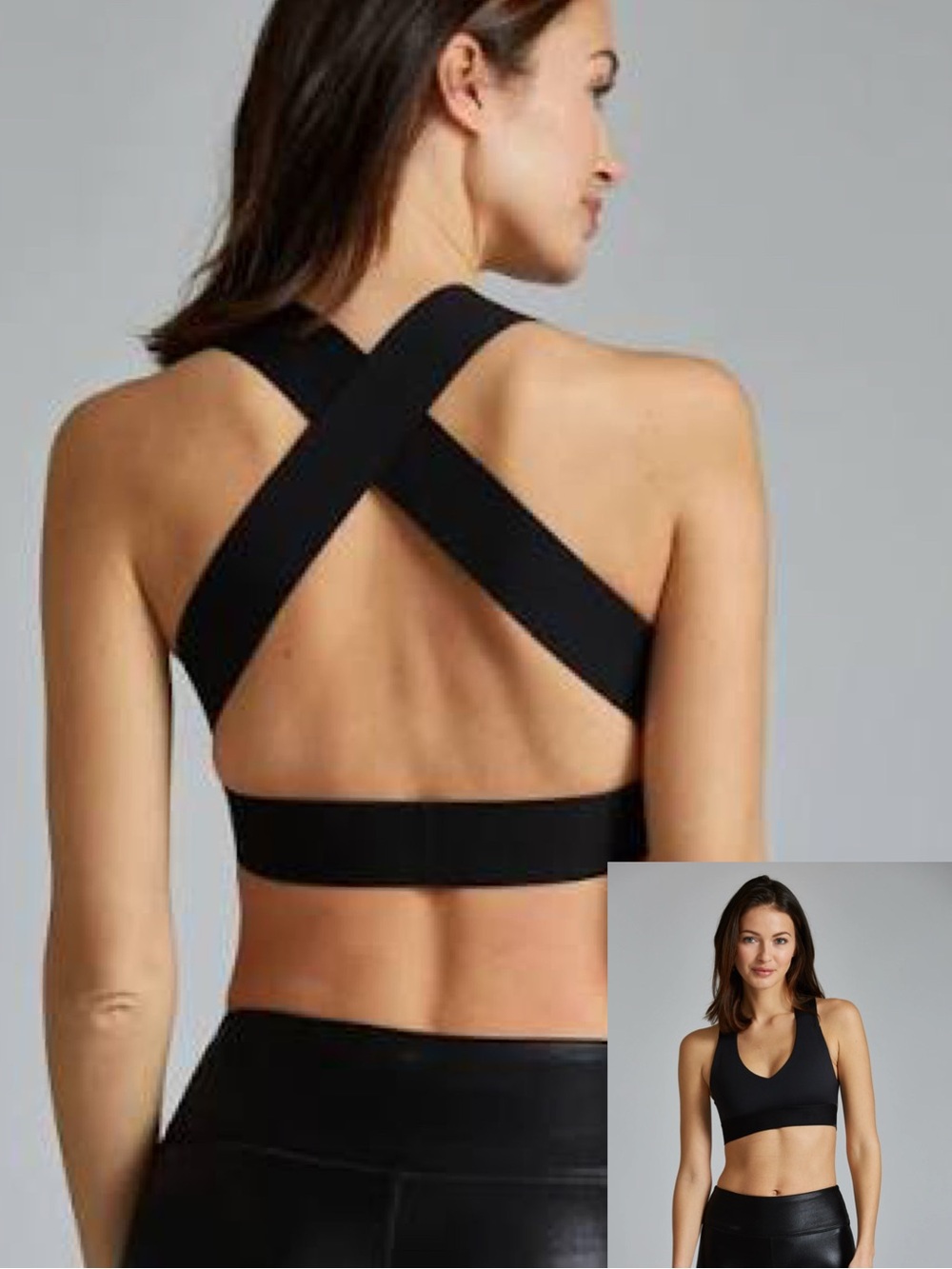 Noli Black Vixen Cross-Back Sports Bra Size Medium
